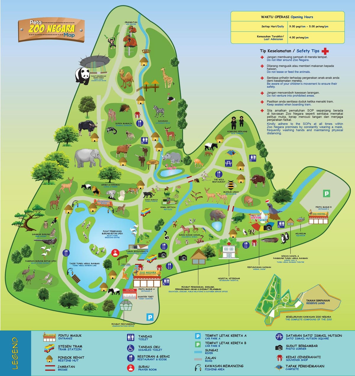 Mappa del parco zoologico di Kuala Lumpur (KL)