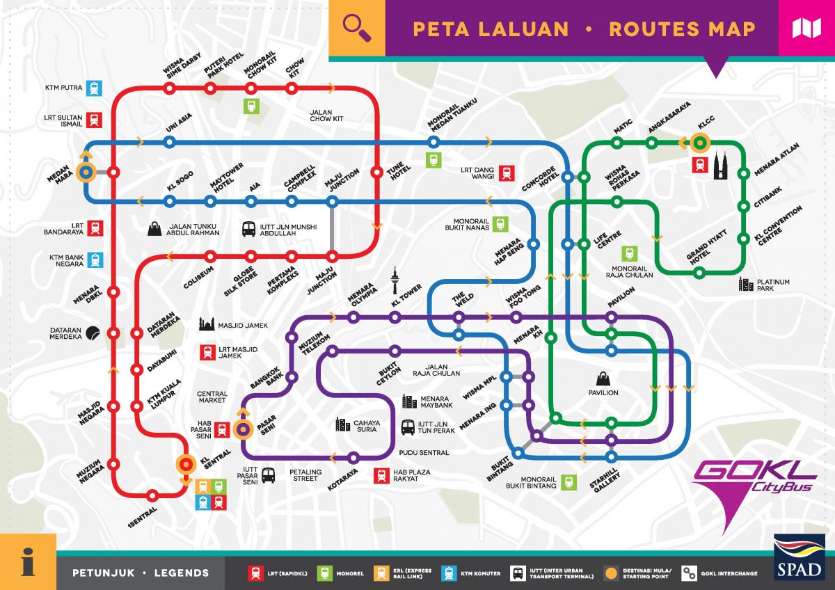 Mappa della stazione degli autobus di Kuala Lumpur (KL)