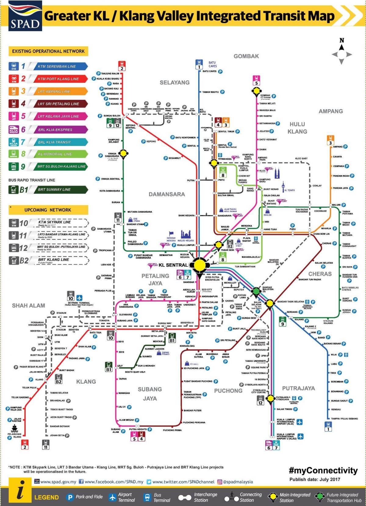 Mappa della stazione della metropolitana di Kuala Lumpur (KL)