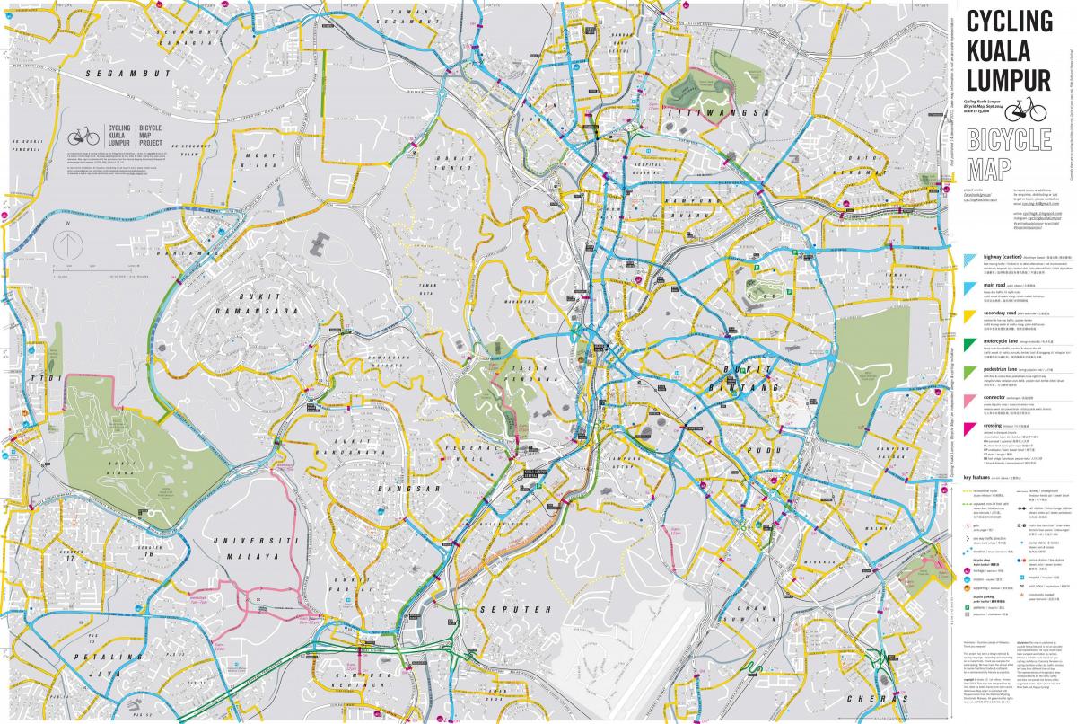 Mappa delle piste ciclabili di Kuala Lumpur (KL)