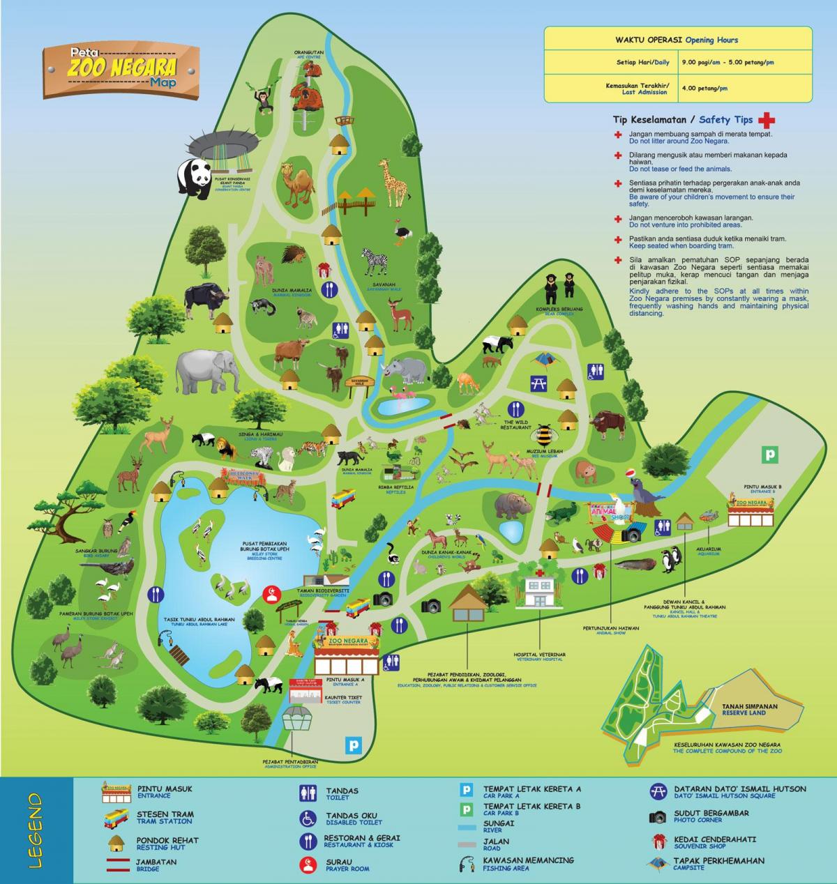 Mappa del parco zoologico di Kuala Lumpur (KL)